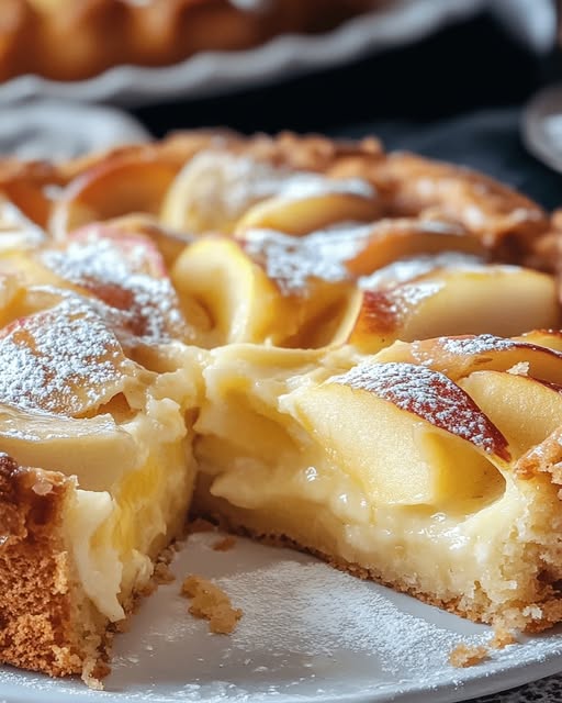 German Apple Custard Cake Recipe