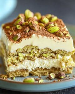 Pistachio Tiramisu (No Eggs, No Dairy) Recipe