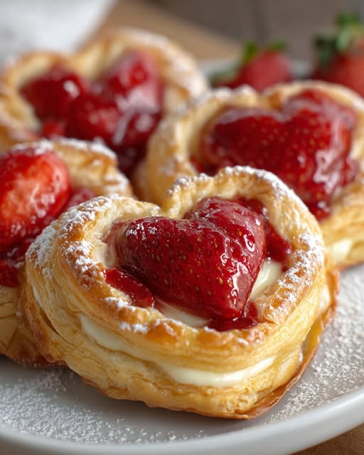 Strawberry Puff Pastry Danishes Recipe