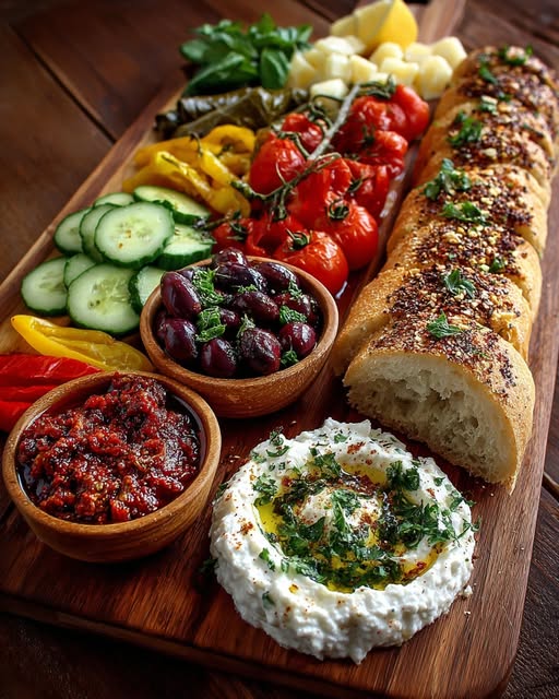 Mediterranean Tapas Board with Creamy Dips Recipe - Recipe Image