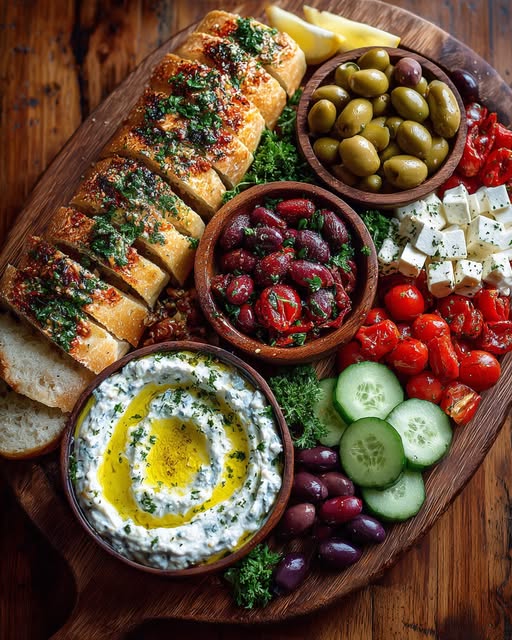 Mediterranean Tapas Board with Garlic Dips Recipe - Recipe Image