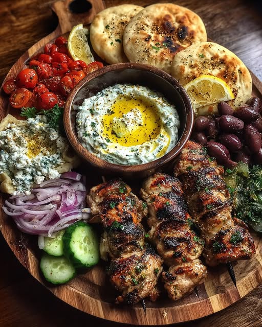 n Souvlaki Mezze Board with Whipped Feta Recipe 2 n Souvlaki Mezze Board with Whipped Feta Recipe - Recipe Image