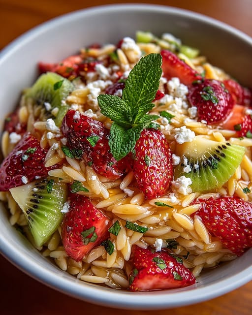 Strawberry Kiwi Orzo with Mint Recipe