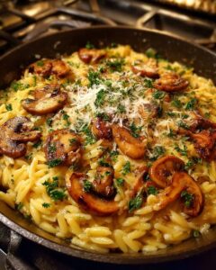 Three-Mushroom Brie Orzo Bake Recipe