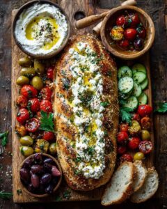 Rustic Mediterranean Bread and Whipped Feta Board Recipe