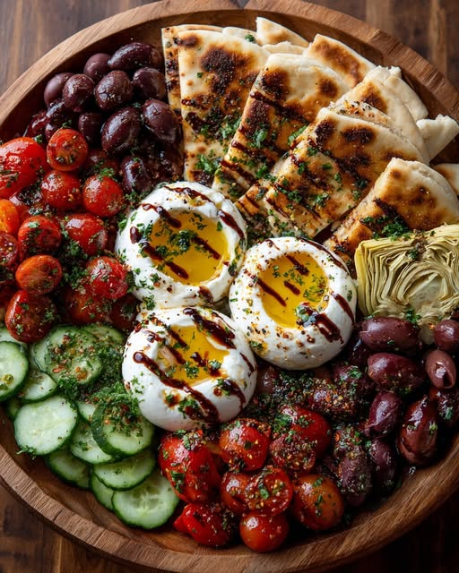 Mediterranean Burrata and Pita Platter Recipe
