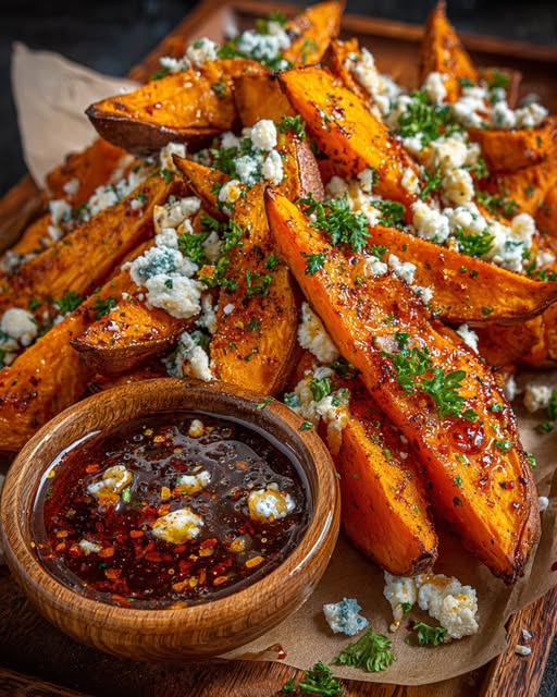 o Wedges with Feta and Hot Honey Drizzle Recipe - Recipe Image