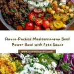 Mediterranean Beef Power Bowl with Creamy Feta Sauce Recipe